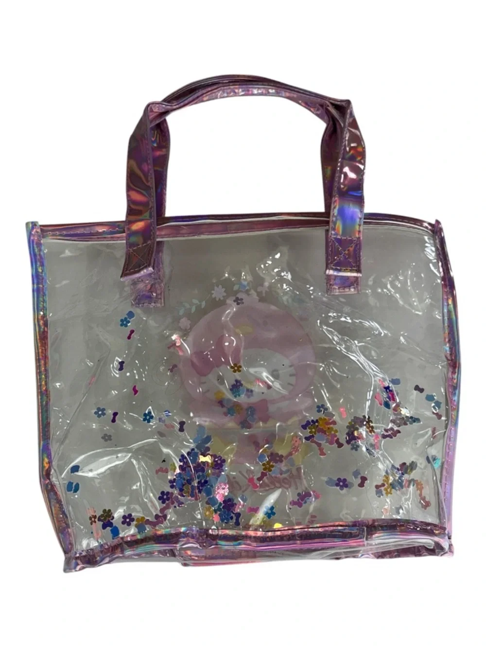 Hello Kitty Iridescent Pink Clear Tote